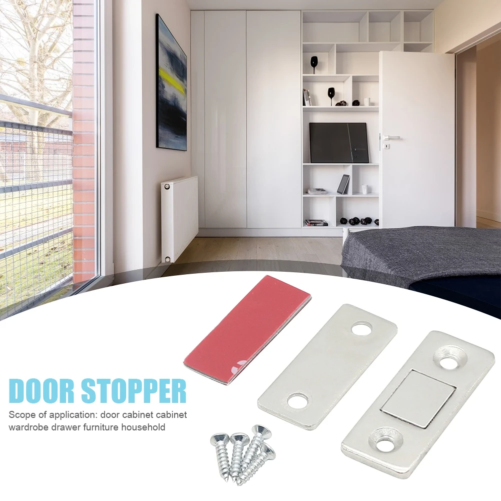 Magnetic Cabinet Catches Door Catches Door Stops Cabinet Door Stop Magnetic Cabinet Latches Cabinet Door Latch 1-10 Set Invisible Soft-Catch Ultra-Thin Hidden with Screw for Furniture