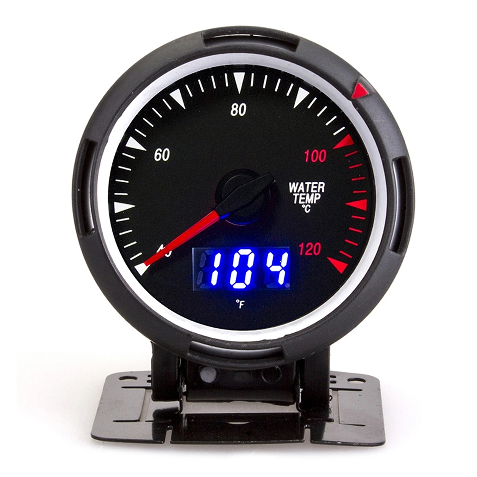 2.5인치 수온계 40-120 ℃ DC12V 자동차용 수온계 LCD 디스플레이 자동차 게이지 수온 게이지