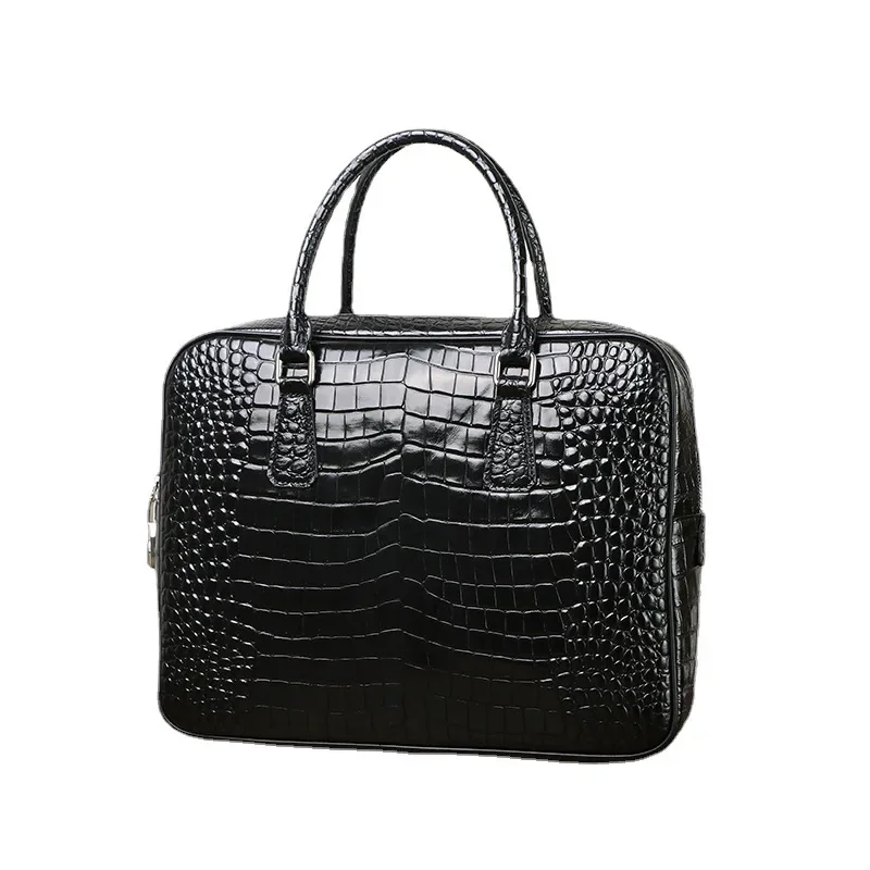 

2024 New Luxury Alligator Pattern Genuine Leather Business Men's Briefcase Male Shoulder Bag Men Messenger Laptop Computer Bag
