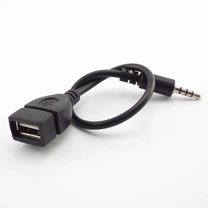 Cavo Adattatore USB Femmina A Jack 3,5 Mm AUX - 20 Cm Bianco