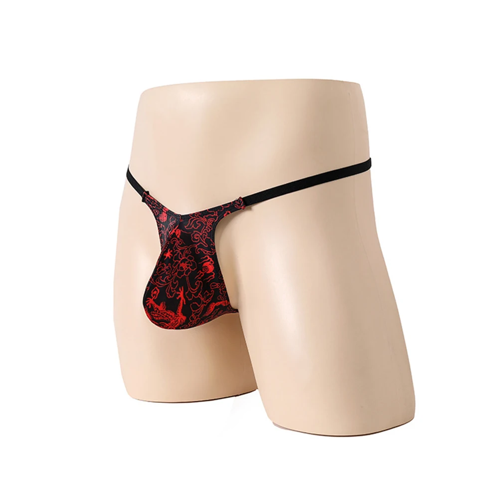 

Mens Printed G-strings Briefs Pouch Bikini Thongs Underwear Bulge Pouch Underpants Low Waist T-Tack Panties Sissy Erotic Lingeri