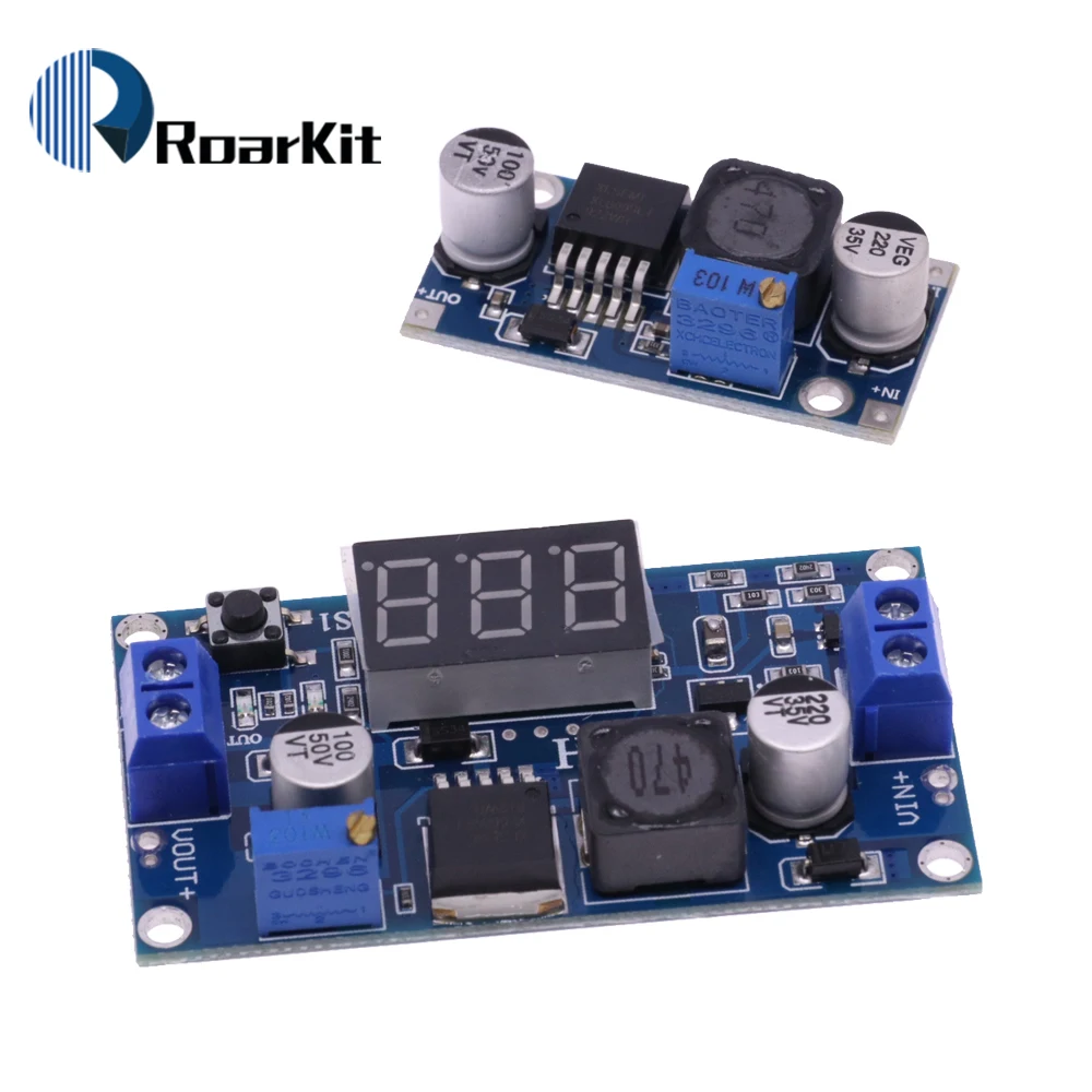 Step Up Converter Voltage Regulator Module Step Up Module Power Supply Module DC-DC 4A XL6009 Digital Boost Step Up Power Supply Module Adjustable 4.5-32V to 5-35V Boost Voltage Regulator With LED Voltmeter