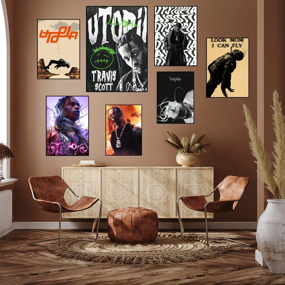 Rapper Travis S-Scott Utopia Poster Stampe Pittura Murale Camera Da Letto Soggiorno Decorazione Ufficio Casa
