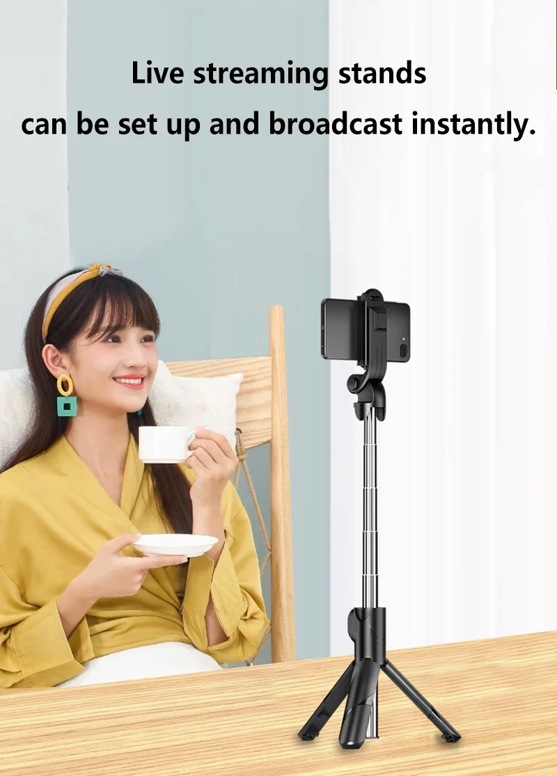 Bluetooth Selfie Stick Stativ Mit Handyhalterung Für Reisen_voghion.com