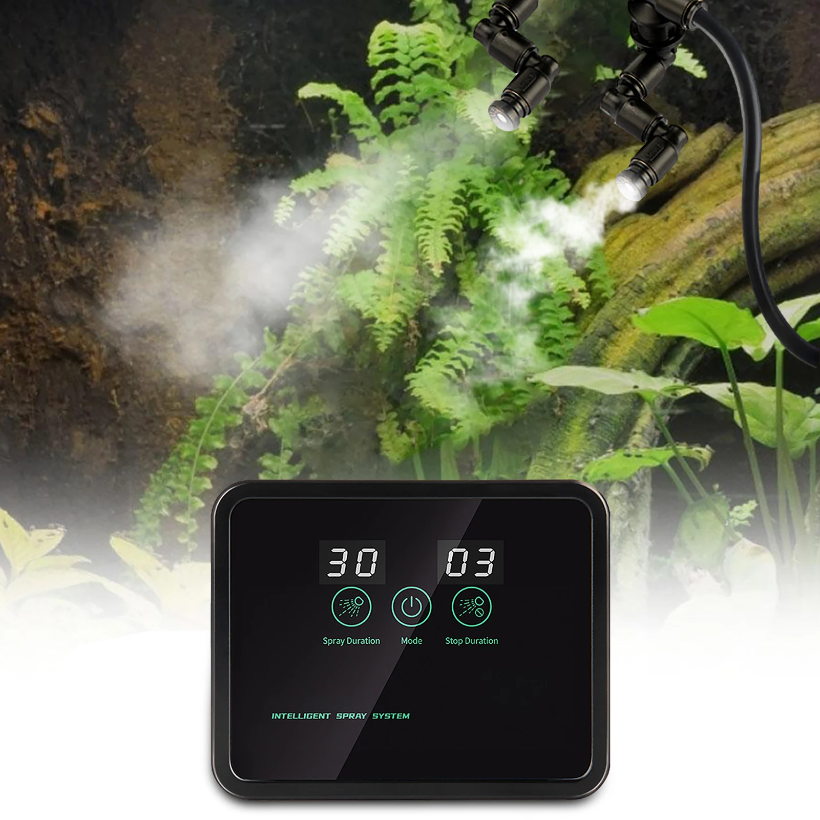 Rainforest Misting Spray System Reptile Fogger Kit Greenhouse Nebulizer