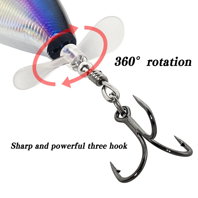 1Pc Top Water Fishing Lures with Treble Hooks Whopper Freshwater Saltwater Floating Lure for Bass ﻿ - 4