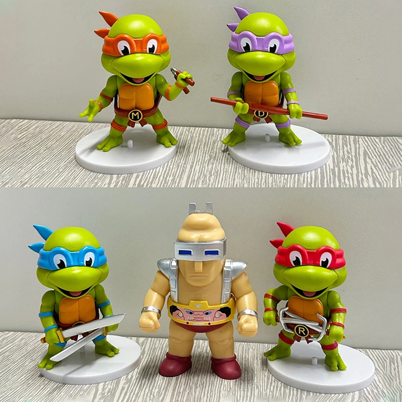 Figuras de acción de Tortugas Ninja Mutantes adolescentes, colección de  adornos, Anime TMNT Donatello Leonardo Raphael Krang, modelo de Juguetes