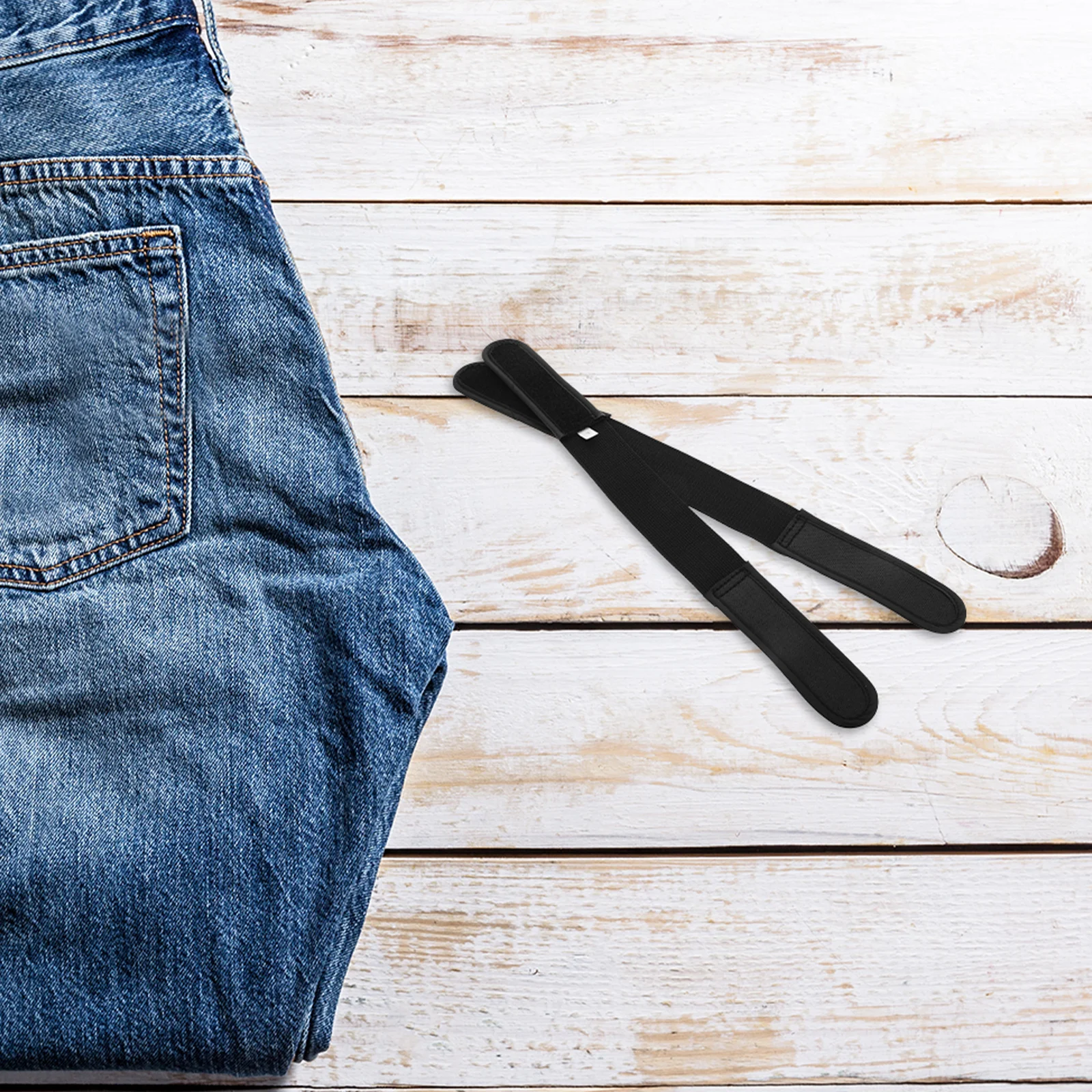 1쌍 버클 없는 투명 탄성 벨트 유니섹스 허리밴드 스트레처 후크 루프 패스너 청바지 캐주얼 드레스 팬츠용