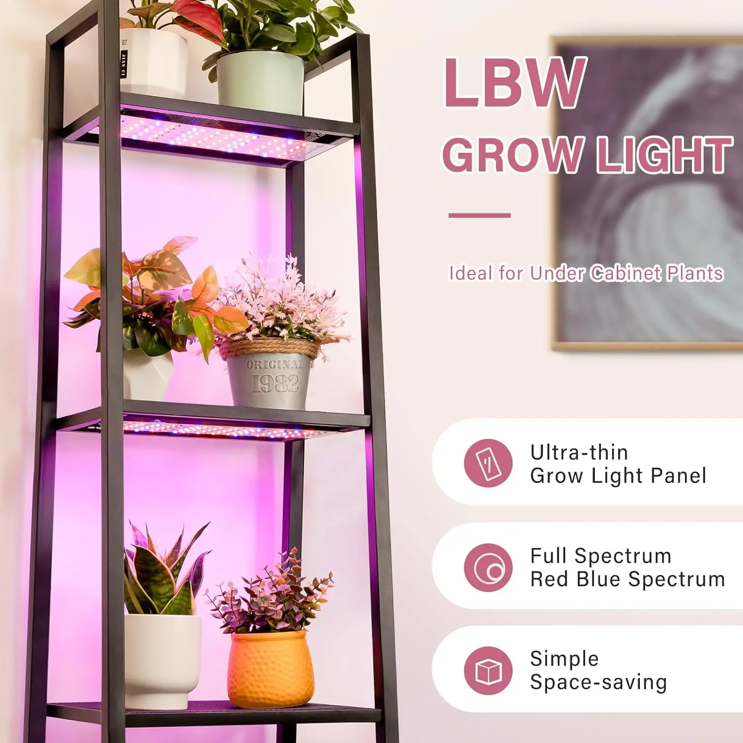 Ultra-Thin Grow Light Dimmable Board 540 LEDs Full Spectrum Lamp Panel 3/9/12H Timer 10 Dimmable Levels Under Cabinet Plant Kit