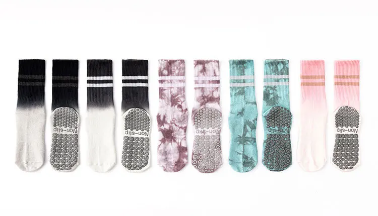 Yoga Socks Autumn Winter Women Tie-dye Gradient Stripe Pile Cotton Silicone Non-slip High Quality Pilates Grip Crew Socks 43 S0a42827d6675471391d188b548752897o