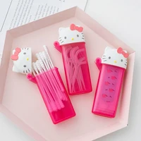 Sanrio Hello Kitty Storage Box Kawaii Anime My Melody Toothpick Cosmetic Swab Storage Box Portable Travel.jpg