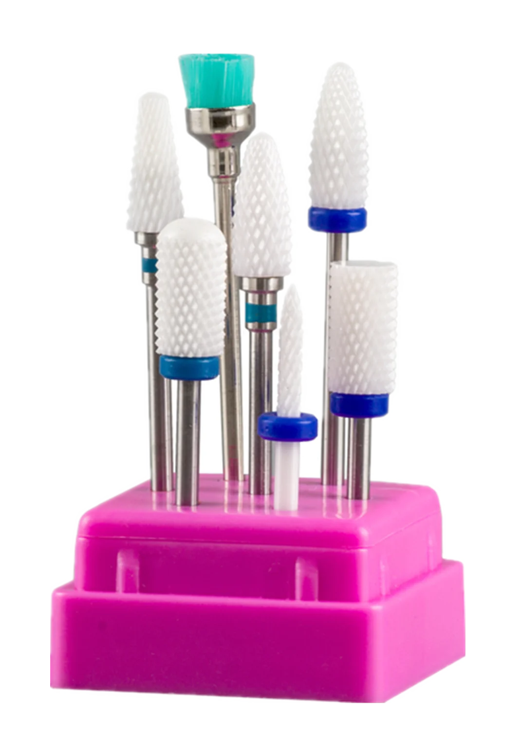 7pcs Nail Art Tungsten Steel Milling Cutter Set Ceramic Nail Drill Bit Electric Drill Nail Machine Pedicure Tool Accessories 2