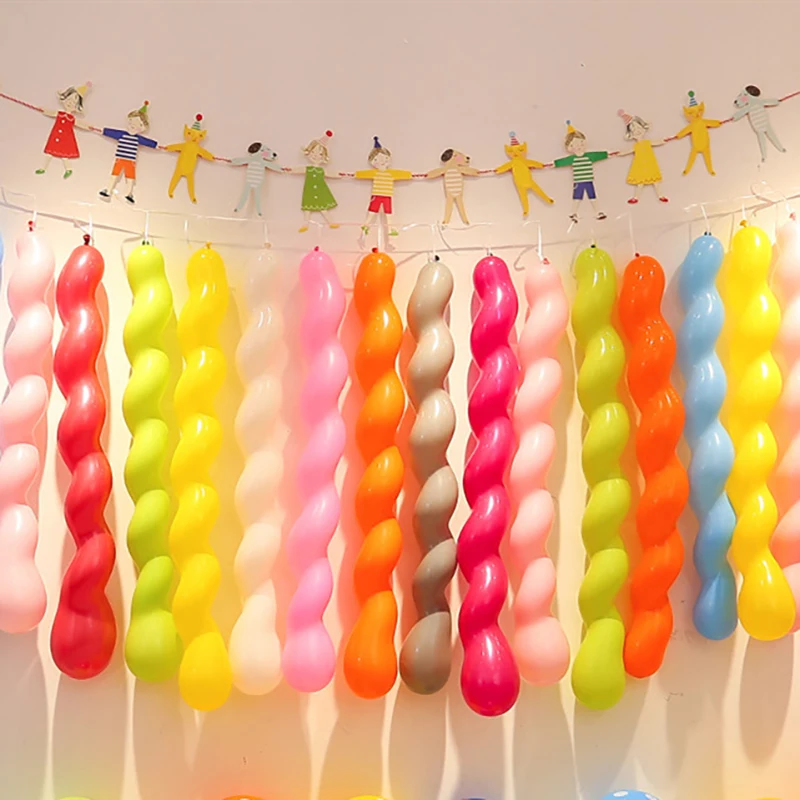 50Pcs 거대한 풍선 1.5g 고무 헬륨 나선형 라텍스 풍선 웨딩 생일 파티 장식 베이비 샤워 장난감 긴 풍선