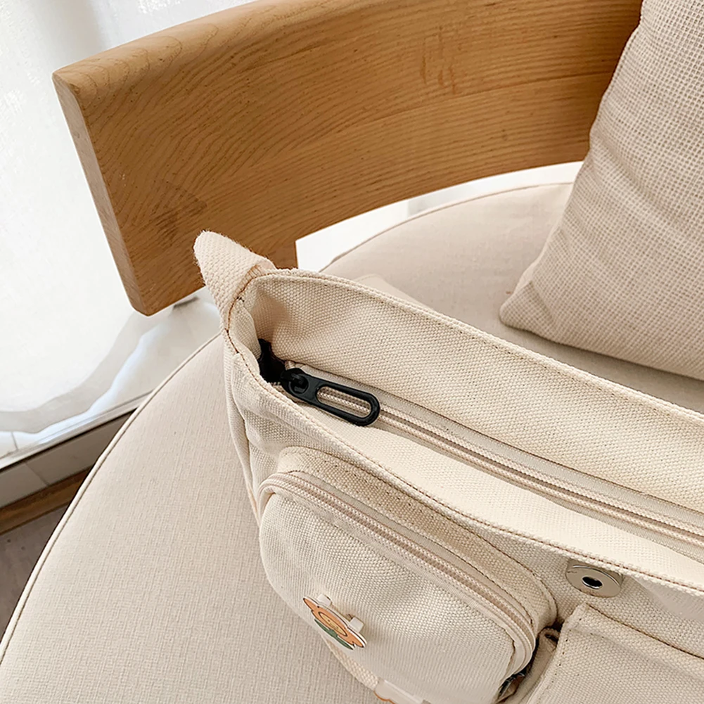 Student Cute Shoulder Bag Japanese Harajuku Crossbody Bags Large Tote Handbags with Pendant Badges Women Canvas Messenger Pouch