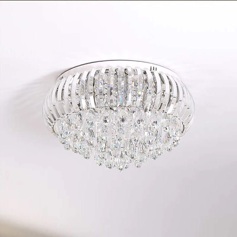 Modern European Style Crystal Chandelier Light Luxury LED Corn Crystal  Lustre Dimmable Ceiling Lighting Fixture for Living Room