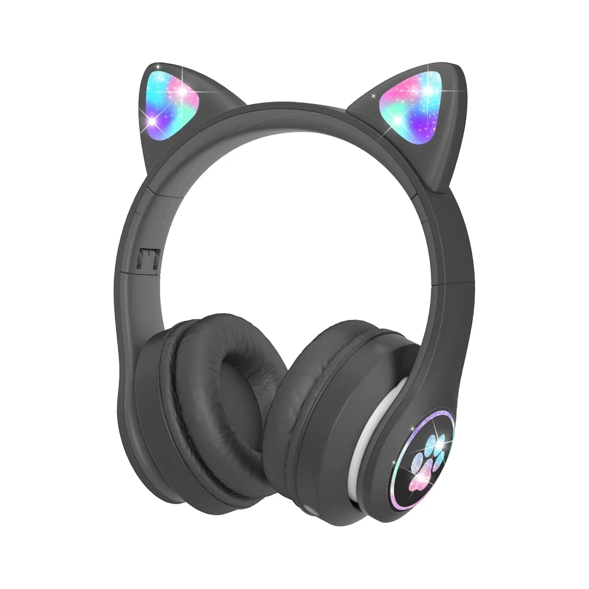 

Детские наушники с микрофоном/RGB Светодиодная лампа, Bluetooth наушники для детского планшета/школы/IPad/смартфона-черные