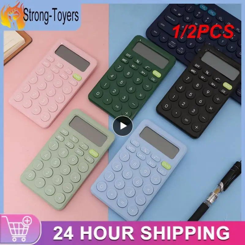 

1/2PCS Candy Color Calculator 8-Digit Handheld Student Calculator Easy to Use Minimalist Digital for Office Colorful