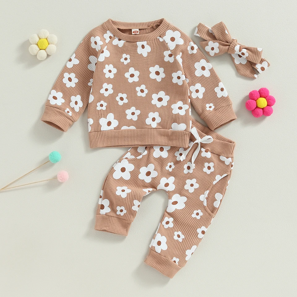 Infant Baby Girl Fall Clothes Set with Headband