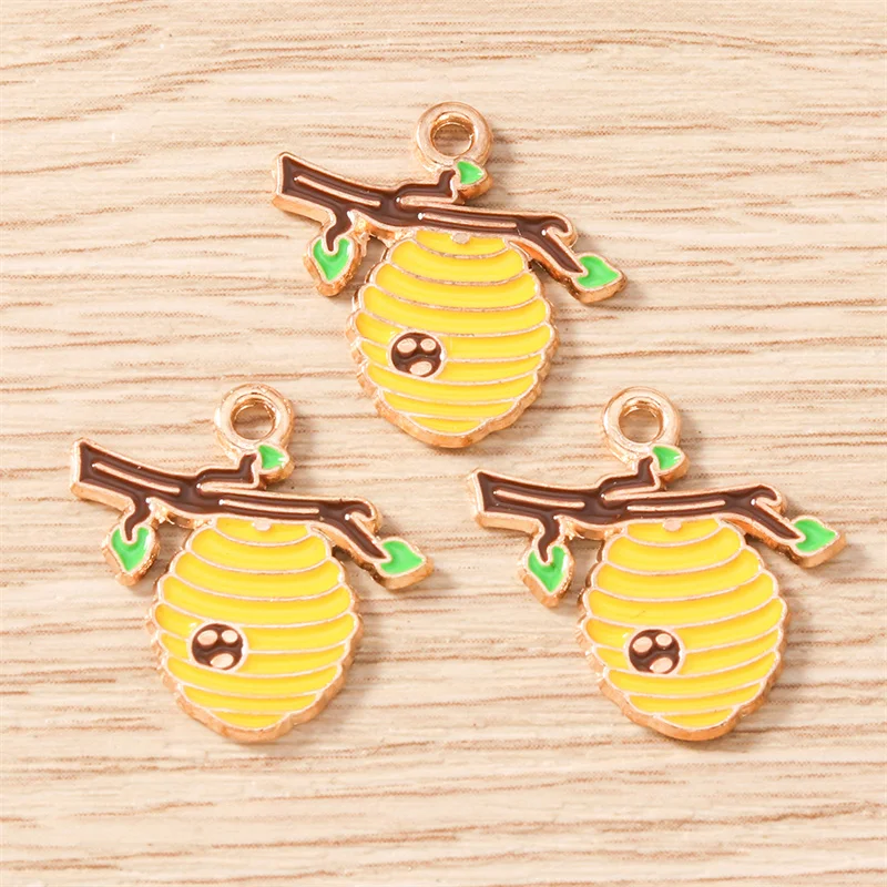 Tusember 20 Stück Gemischte Emaille-Cartoon-Bienen-Anhänger Niedliche Honigbienen-Charms für Halsketten Ohrringe Armbänder Schmuckherstellung Basteln – Detail 4