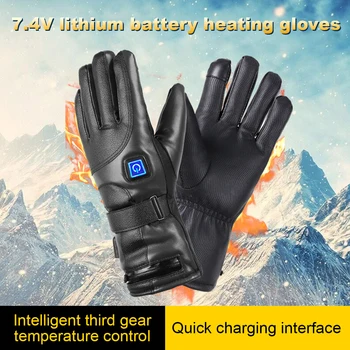 Touchscreen Heated Gloves 3 Temperature Levels Waterproof Electric Winter Gloves Hand Warmer for Outdoor Motorcycle Ski Cycling 2