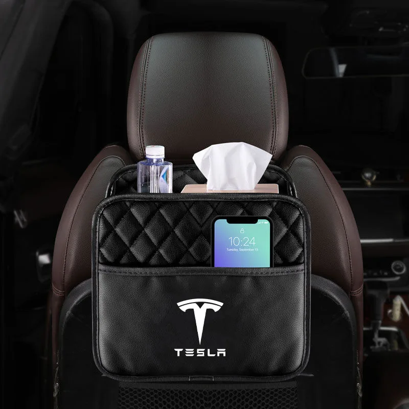

Car Storage Bag Hanging Seat Back Tissue Water Cup Holder Protectors for Trip Kids Travel For tesla model 3 X S Y Accessories
