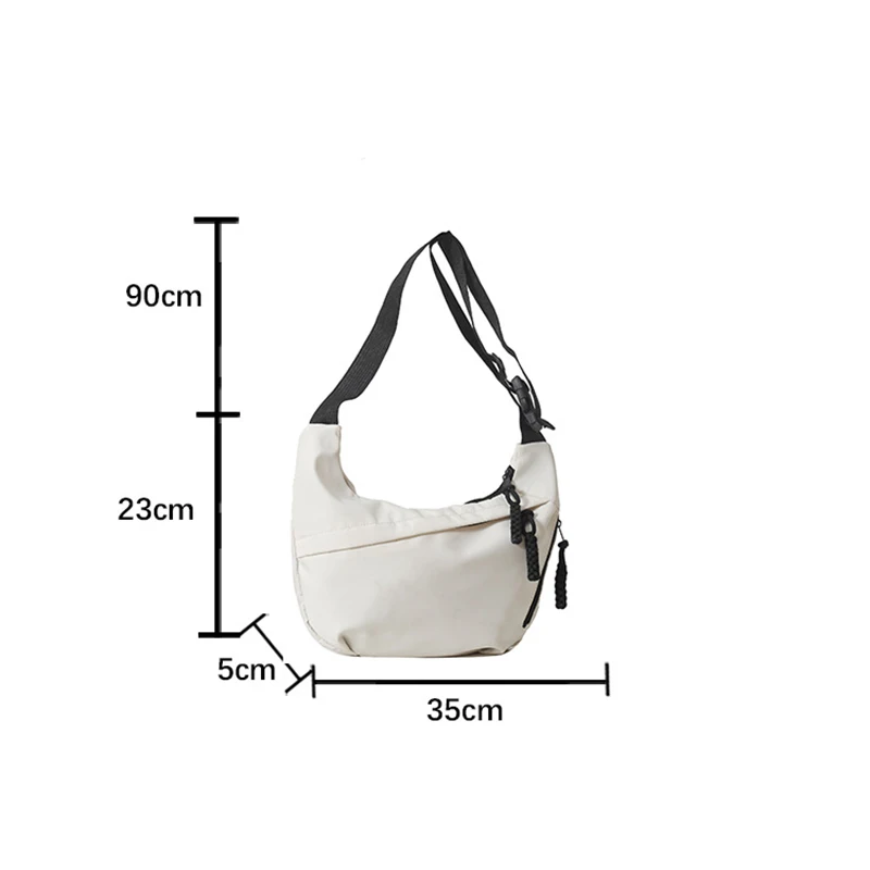 Casual Women's Canvas Bag Large Capacity Shoulder Bag Crossbody Bag Fashion Tote Bag Black Armpit Bag Student Handbag