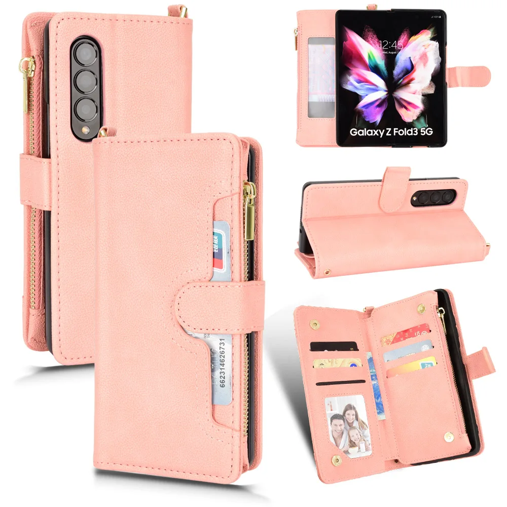 Anti-Scratch Full Protection Leather Case For Samsung Galaxy Z Fold 3 5 G Fold3 Card Holder Cell Phone Bag For Samsung Z Fold 3