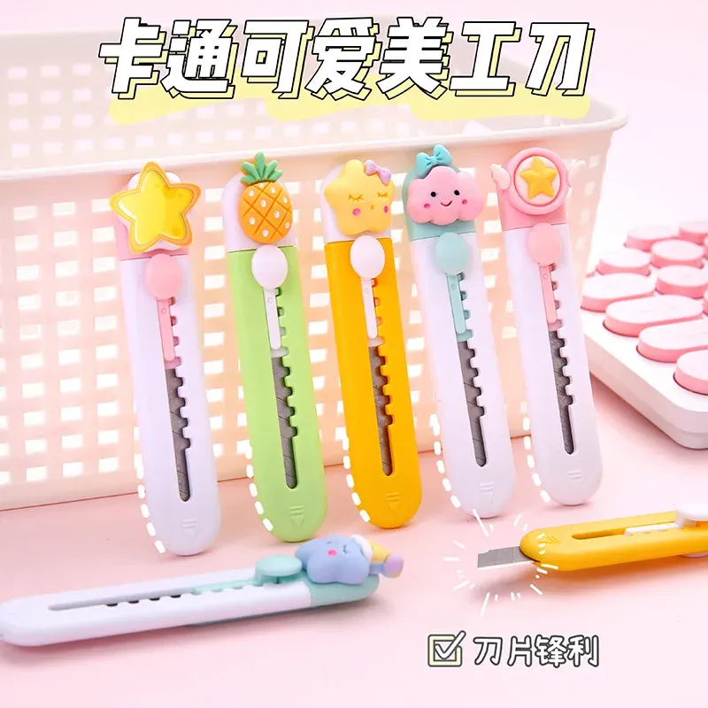 Cartoon Cute Mini Art Knife Student Stationery Hand Account Cutting Paper Knife Opening Express Package Small Knife