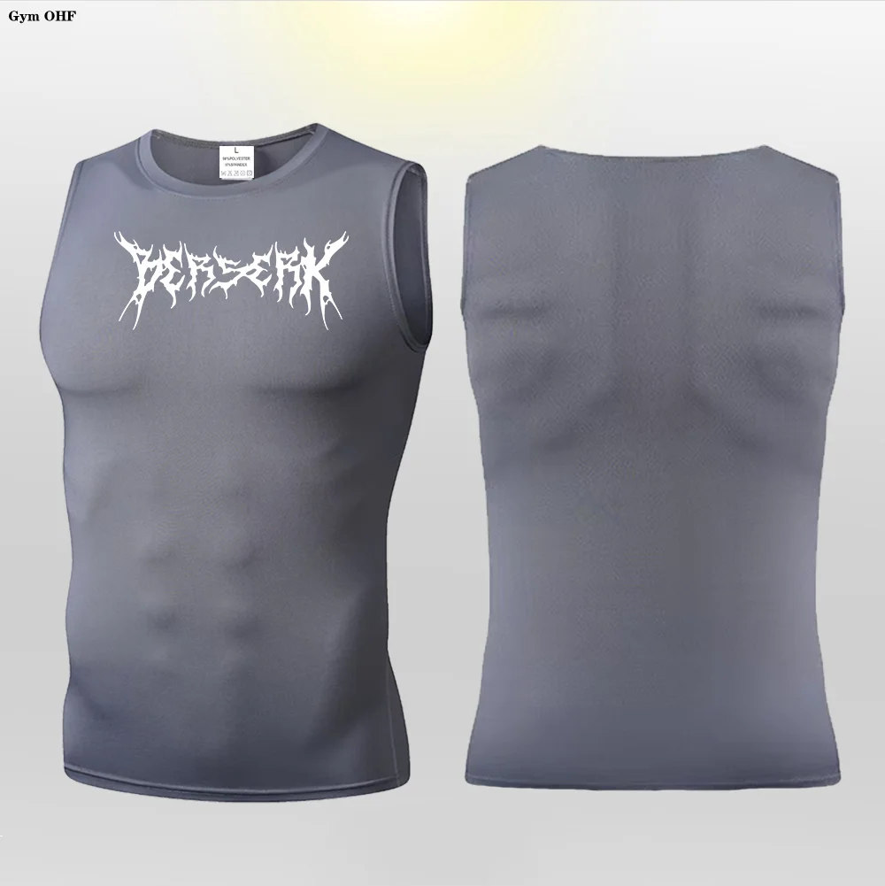 Anime Berserk Guts Graphic Compression Gym Vest - Quick Dry Muscle Tank Top