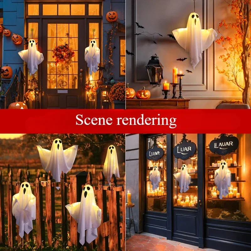 Halloween Party LED Glow Ghost Home Indoor Outdoor Decoration Supplies 2024 Haunted House Bar Hanging Horror Props with Lights 2 Halloween Party LED Glow Ghost Home Indoor Outdoor Decoration Supplies 2024 Haunted House Bar Hanging Horror Props with Lights 2