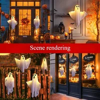 Halloween Party LED Glow Ghost Home Indoor Outdoor Decoration Supplies 2024 Haunted House Bar Hanging Horror Props with Lights 2