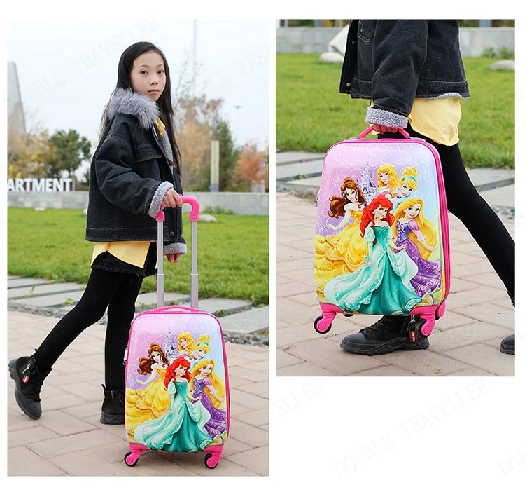18 Inch Disney Travel Suitcase With Wheels Cartoon Luggage Travel Bags For Children