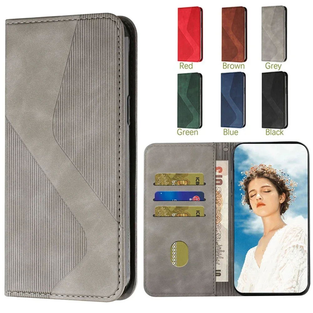 Luxury Leather Wallet Phone Case with Magnetic Flip Cover