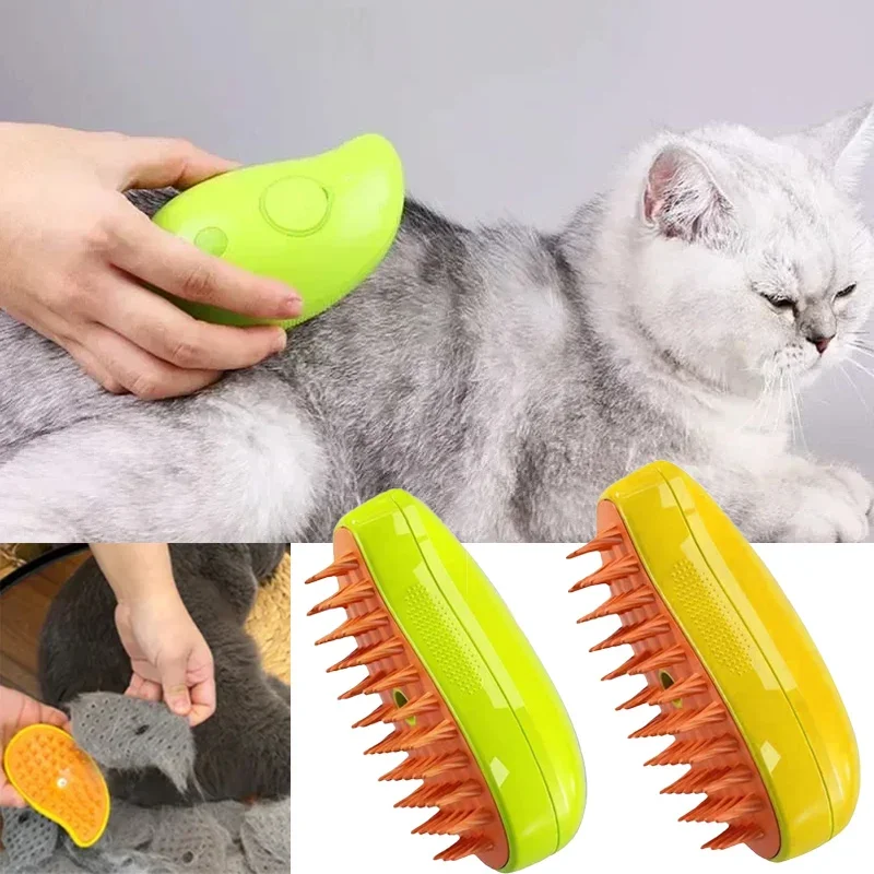 Cat Dog Grooming Comb Electric Spray Water Spray Kitten Pet Comb Soft Silicone Depilation Cats Bath Brush Grooming Supplies