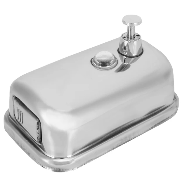 เครื่องจ่ายสบู่เหลวแบบติดผนังสแตนเลสขนาด 500 มล. เครื่องจ่ายโลชั่นแบบแมนนวลสำหรับห้องน้ำในบ้าน เครื่องจ่ายสบู่แบบติดผนัง 4