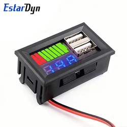 Digital LED Voltmeter with Dual USB Charger and Fast Charging Capability (Blue)