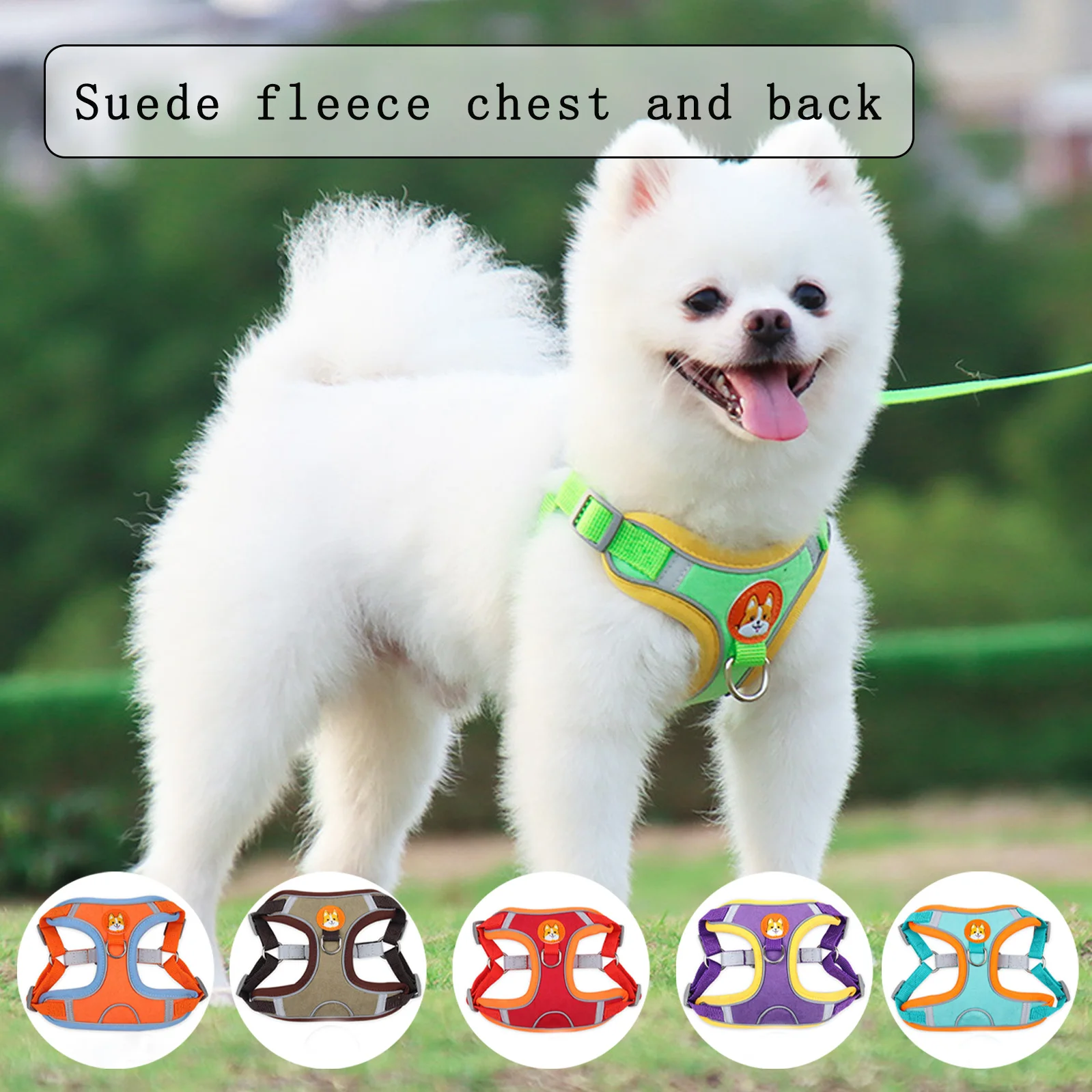 

SOYOMAN No Pull Dog Vest Strap Adjustable Harness Leash Set Harness with 1.5m Traction Leash Reflective Walking Lead Leash