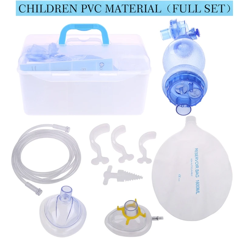 Adult/Children/Infant Manual Resuscitator PVC Ambu Bag Tube First Aid 594A