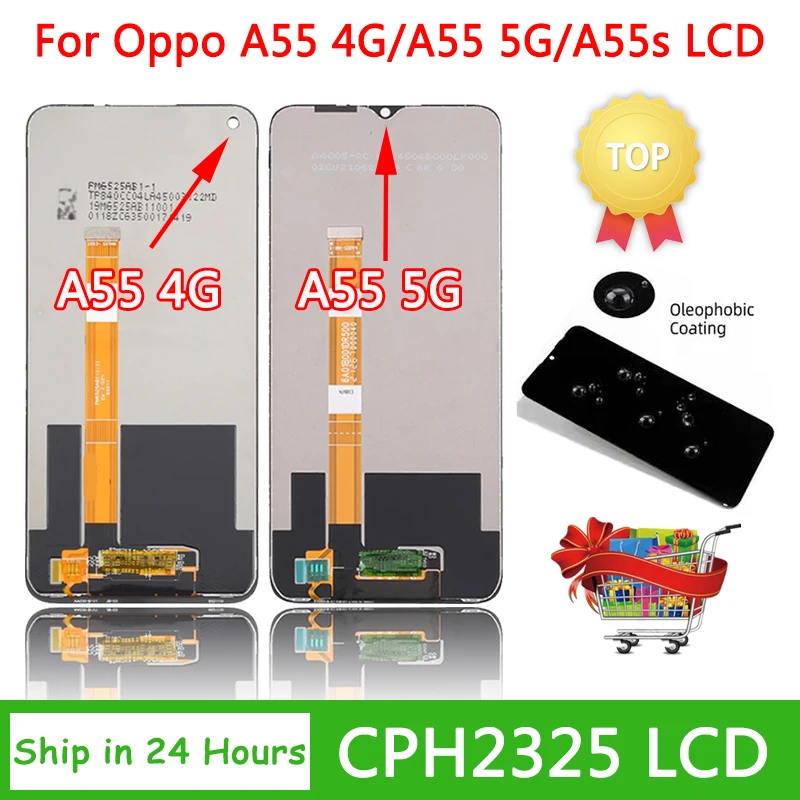 

6,51 "AAA для Oppo A55 4G/A55 5G LCD CPH2325 PEMM00 дисплей сенсорный экран в сборе с рамкой для OPPO A55S 5G CPH2385 дисплей