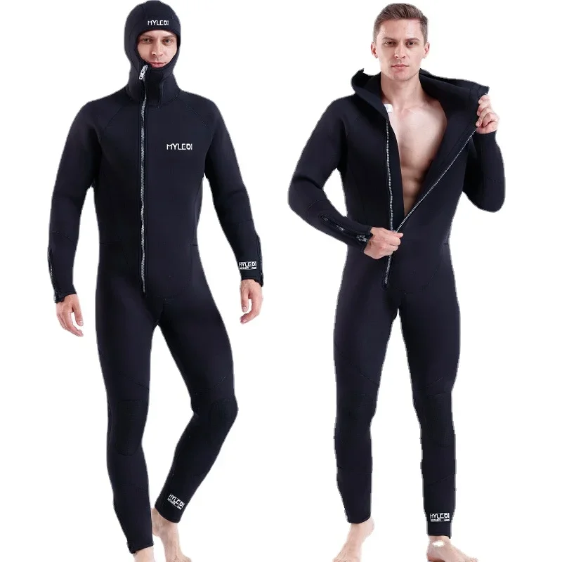 Scuba Diving Suit with Hooded for Men Underwater Hunting Spearfishing Snorkeling 7mm Neoprene Fishing Equipment