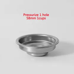 Pressurized Single/Double Cup Coffee Filter Basket for Espresso Portafilters (51mm/58mm) (58mm 1cup)