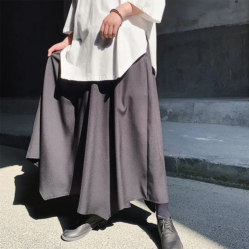 

Мужские брюки с широкими штанинами, на весну и осень, новый стиль, нейтральные минималистичные модные супер свободные брюки