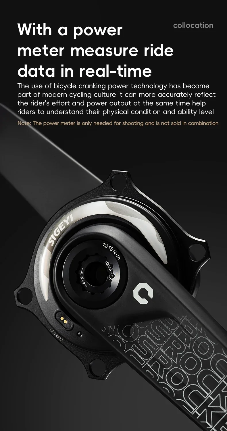 ROCKBROS カーボンクランク167.5mm Rockbros-超軽量カーボンファイバー自転車クランク、チェーン