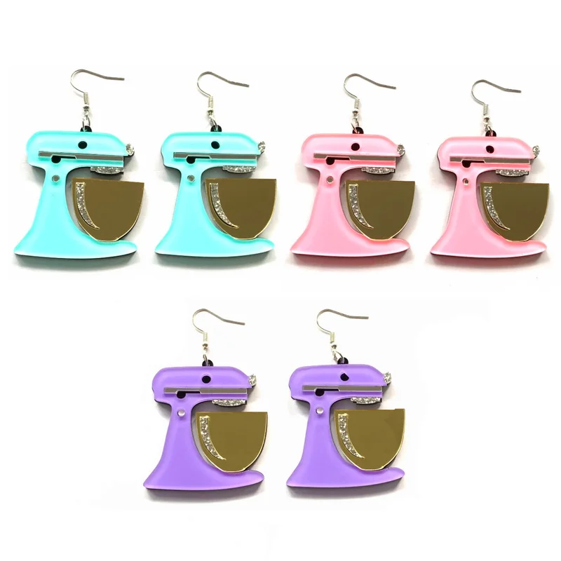 Funny Laser Acrylic Measuring Cup Earrings for Women Asymmetric Fantasy Chemical Reagent Bottle