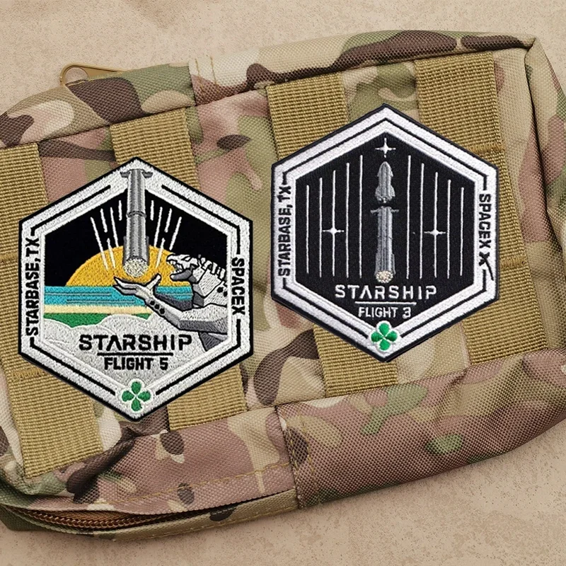 Tactical Patch SpaceX Starship Test Flight Embroidered Super Heavy Starbase TX Mission Stickers