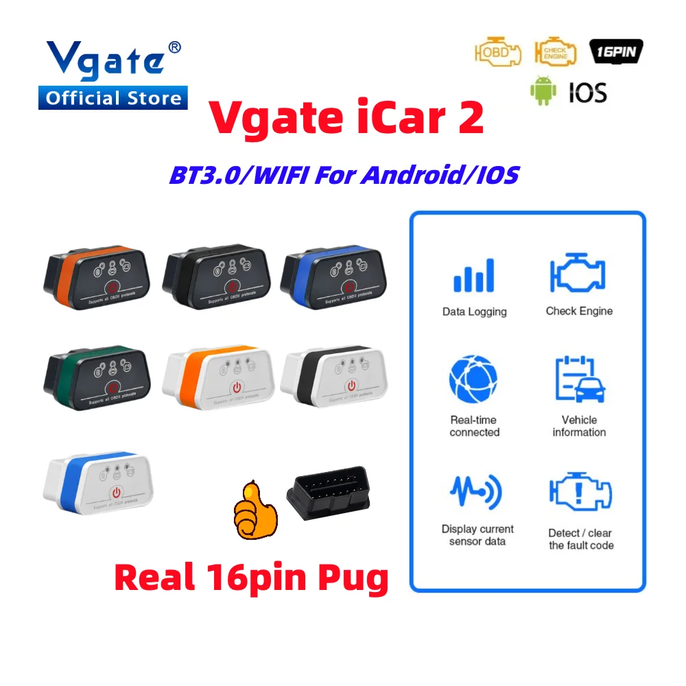 Vgate iCar Pro Mini BLE 4.0 OBD2 Bluetooth Scanner Voor iOS/Android OBD Adapter Auto Diagnostische Code Reader Scan Gereedschap