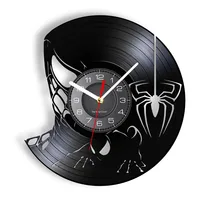 Peter Parker Vinyl Record Wall Clock For Kids Room Spider Superhero Homecoming Silent Non Ticking Quartz Clock Home Decor Watch 1