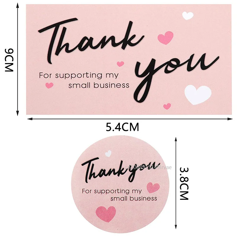30Pcs Thank You For Your Order Card Pink Thank You For Supporting Small Business Label Gift Decor Card Gift Decor