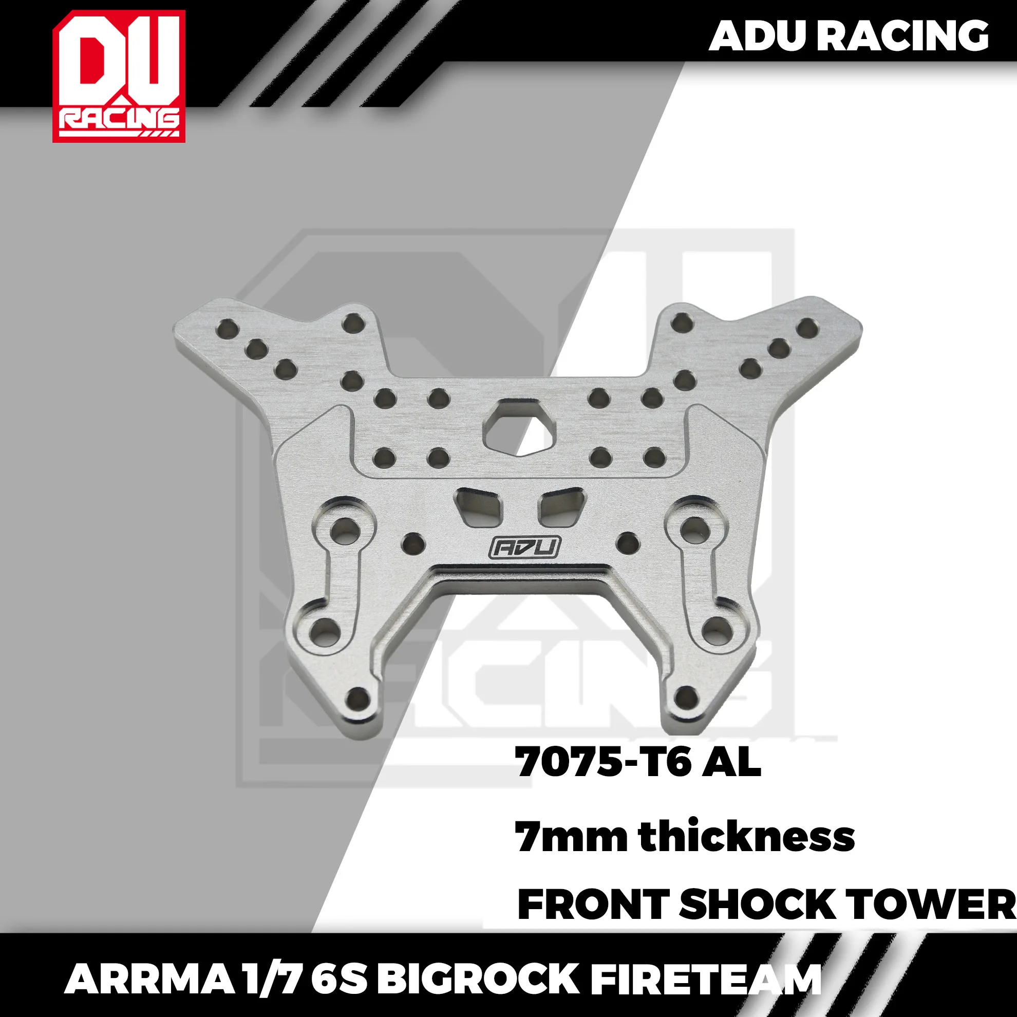 ADU Racing FRONT SHOCK TOWER CNC 7075-T6 ALUMINUM ARRMA 6S BIGROCK FIRETEAM