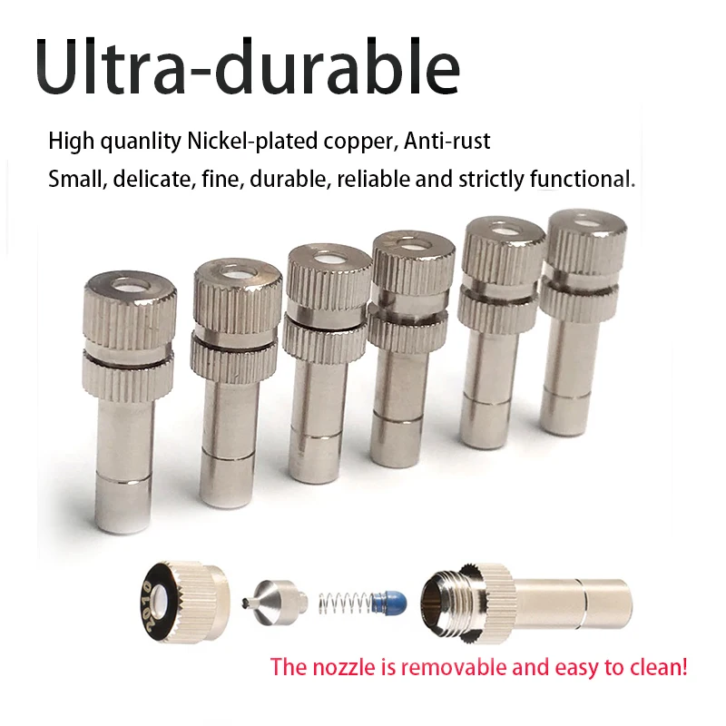 5pcs Misting Nozzles for Outdoor Cooling System Mister Nozzle Atomizing Misting Sprayer Fog Nozzles for Garden, Humidification
